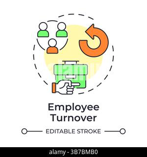 Employee turnover multi color concept icon Stock Vector