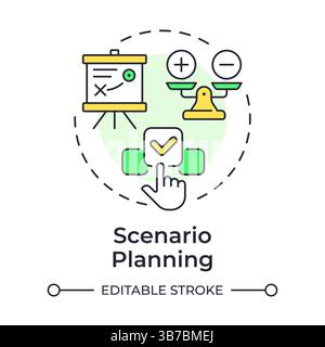 Scenario planning multi color concept icon Stock Vector