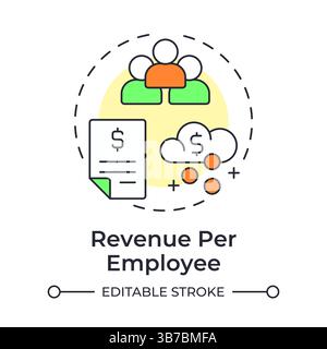 Revenue per employee multi color concept icon Stock Vector