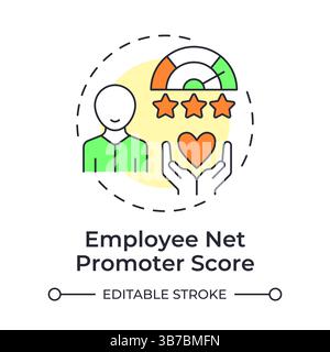 Employee net promoter score multi color concept icon Stock Vector