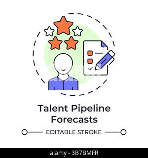 Talent pipeline forecasts multi color concept icon Stock Vector