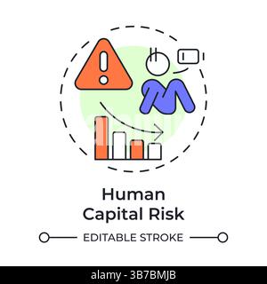 Human capital risk multi color concept icon Stock Vector
