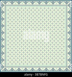 Hijab scarf flower abstract pattern.Ethnic geometric ornament with frame motif border hijab pattern.For fabric,prints,scarves,shawl,kerchief,bandana. Stock Vector