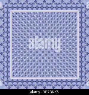 Hijab scarf flower abstract pattern.Ethnic geometric ornament with frame motif border hijab pattern.For fabric,prints,scarves,shawl,kerchief,bandana. Stock Vector