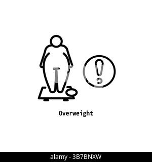 Overweight icon from other collection. Thin linear overweight, mass, fitness outline icon isolated on white background. Line vector overweight sign, s Stock Vector