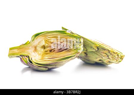 Ripe artichokes plant isolated on a white background. Stock Photo