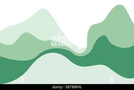 Minimal abstract mountain landscape background design with green color Stock Vector