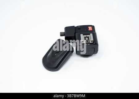 Black trigger and receiver isolated on a white background Stock Photo