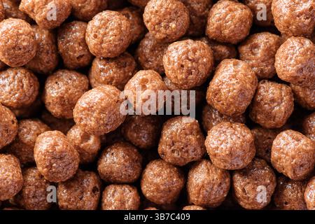 Chocolate flavored cereals. Macro shot Stock Photo