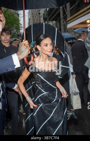 Demi Moore wearing Thom Browne departs the Pierre Hotel for 2025 Met ...