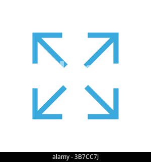 Fullscreen. Expand to any size icon. Flat vector illustration isolated on white Stock Vector