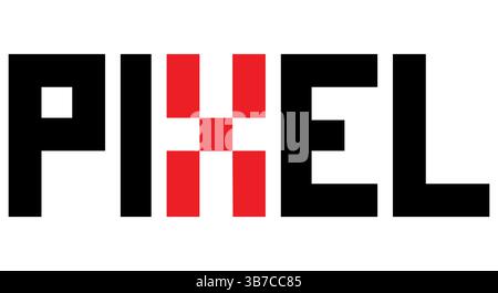 Pixel perfect design emblem. Flat vector illustration isolated on white Stock Vector