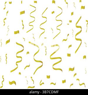 "Gold confetti falling on a white background. Perfect for celebration themes, birthday parties, and festive events. Elegant and shiny golden elements Stock Vector