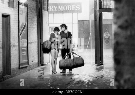 Alyson Reed, Terrence Mann, on-set of the musical film, 