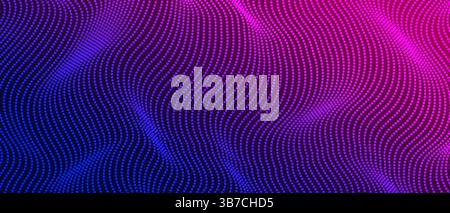 Concept artificial intelligence AI technology bg design, Abstract 3d dot wavy halftone background, Futuristic cyber big data particles. Vector Stock Vector