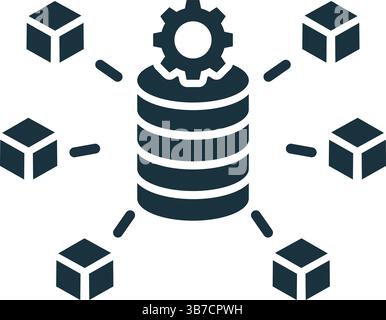 Data processing system efficiently managing and distributing multiple data blocks, symbolizing seamless data flow and integration Stock Vector