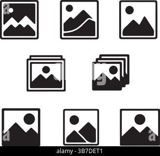 Empty Image Gallery Placeholder Icons Collection Set Stock Vector