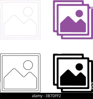 Varied Image Placeholder Icon Styles Collection Stock Vector