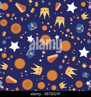 Happy Epiphany Day seamless pattern vector illustration. Stock Vector