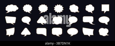 White speech bubble collection. Set of speech bubble. Speech bubble comic. Speech Bubble Icon Set - vector illustration Stock Vector