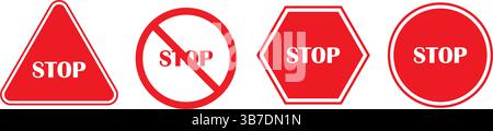Stop Sign Flat Design. stop sign for your web site design, logo, app, UI. stop traffic symbol. traffic regulatory warning stop symbol. Stock Vector