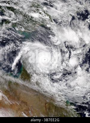 Hurricane from space (also cyclone), gathering storm Stock Photo
