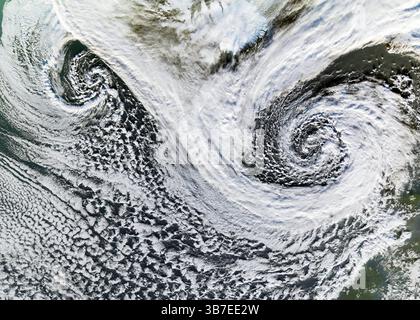 Hurricane from space (also cyclone), gathering storm Stock Photo