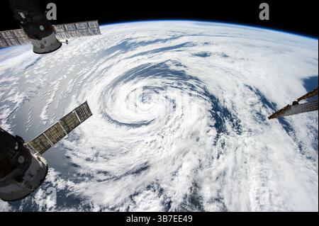 Hurricane from space (also cyclone), gathering storm Stock Photo