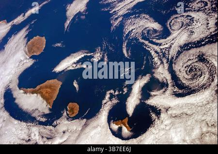 Hurricane from space (also cyclone), gathering storm Stock Photo