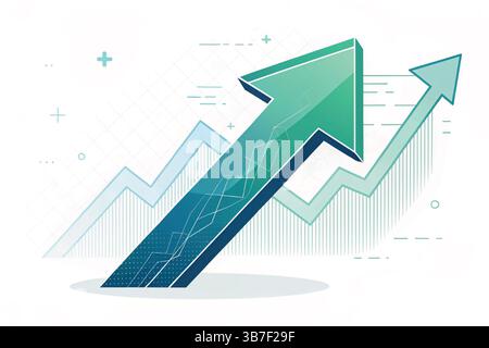 "Financial Growth Arrow Graph Illustration for Market Trends and Analytics" Stock Vector