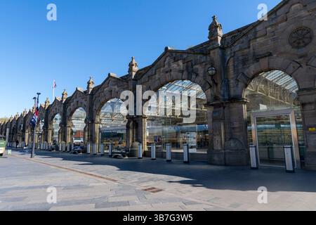 Image of Sheffield train station showcasing the exterior facade Stock Photo