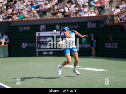 March 10, 2024 Jannik Sinner of Italy returns a shot against Jan-Lennard Struff of Germany during the BNP Paribas Open in Indian Wells, CA. Charles Baus/CSM (Credit Image: © Charles Baus/CSM via ZUMA Press Wire) Stock Photo