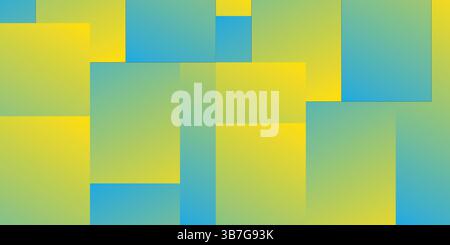 Minimalistic geometric background in soft yellow  blue gradients, clean abstract layout ideal for digital presentations, backgrounds, modern branding, Stock Vector