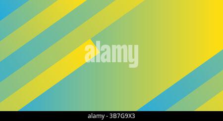 abstract yellow green and blue overlapping rectangles in soft gradients background.  futuristic tone, ideal for eco branding, UI backgrounds Stock Vector