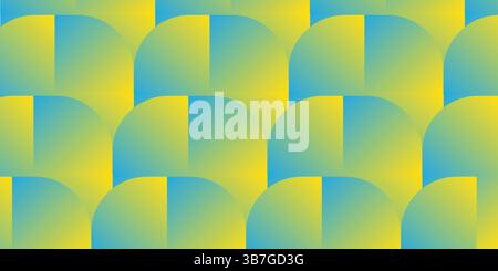 Blue and yellow curved dome pattern with soft gradient transitions Stock Vector