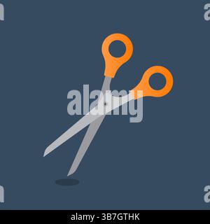 Vector scissors with shadow on background Stock Vector