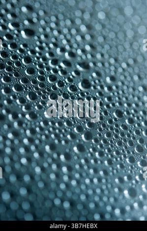 macro detail of drops of water on a glass Stock Photo