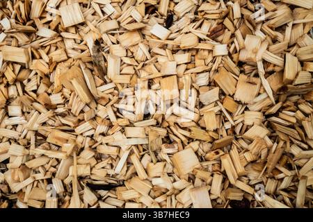 close up pattern of wood chips Stock Photo