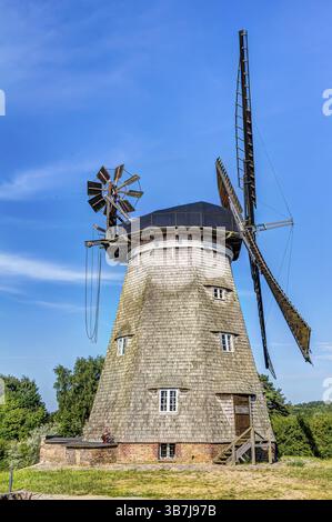 Typical Dutch windmill in Benz on Usedom island Stock Photo