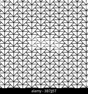 Hexagonal and triangular texture. Geometry seamless pattern. Vector graphic line illustration. Black and white abstract illustration for package, vaca Stock Vector