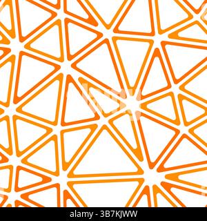 Geometric template background. Large triangle size. Mono-tone style. Rounded triangular cells outlined. Repeatable pattern. Golden sunrise glow. Stock Vector