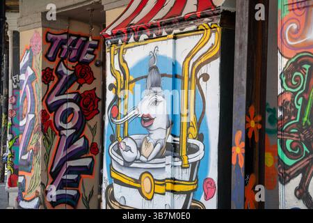New Orleans, Louisiana - New Orleans art and architecture often features bright colors. Stock Photo
