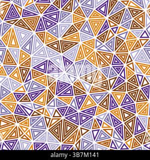 Abstract pattern of triangles. Multiple repeated inner triangles. Compact shape size. Multiple colors style. Seamless pattern. Amazing vector tiles. Stock Vector
