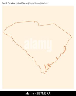 Simple outline map of South Carolina is a state of United States ...