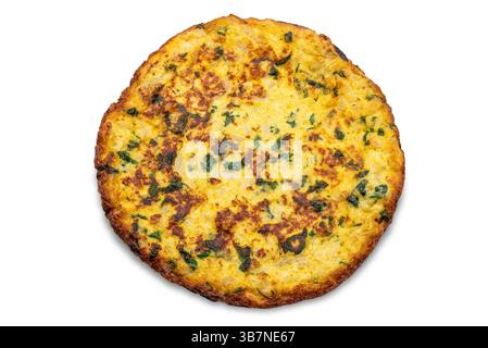 Omelette with parsley isolated on white with clipping path included Stock Photo