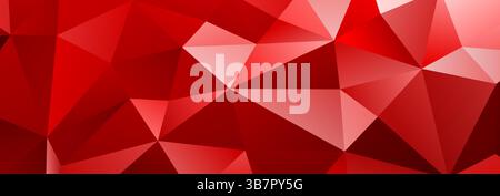 Abstract geometric red vector illustration featuring interconnected polygons and sharp angles, creating a dynamic and modern design. Stock Vector
