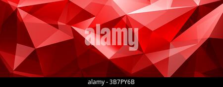 Abstract geometric red vector illustration featuring interconnected polygons and sharp angles, creating a dynamic and modern design. Stock Vector