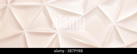 Abstract geometric beige vector illustration featuring interconnected polygons and triangles with smooth gradients and sharp edges, creating a futuris Stock Vector