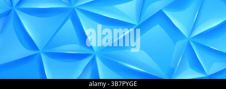 Abstract geometric blue vector illustration featuring interconnected polygons and triangles with smooth gradients and sharp edges, creating a futurist Stock Vector