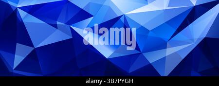 Abstract geometric blue vector illustration featuring interconnected polygons and sharp angles, creating a dynamic and modern design. Stock Vector